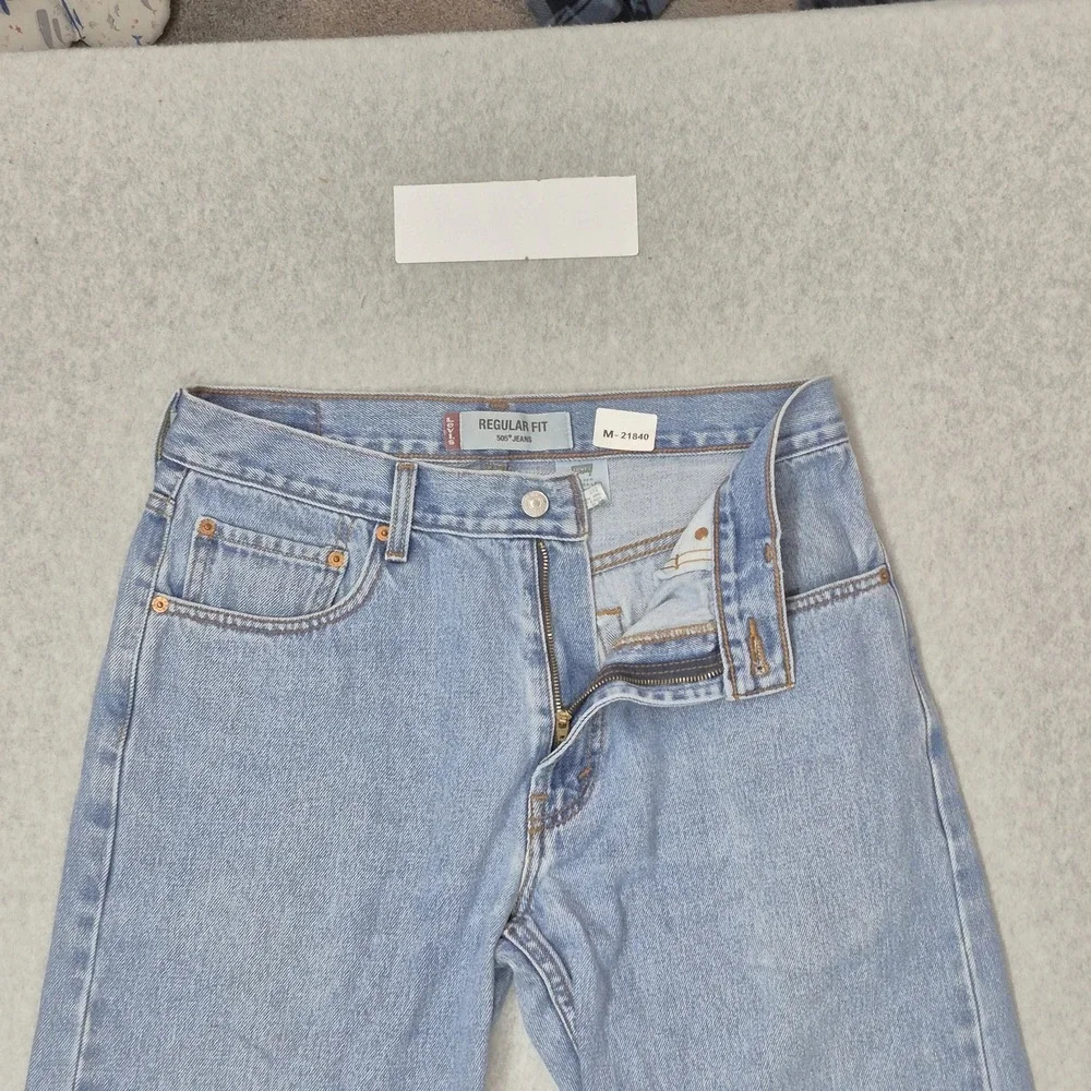 Levi's 505‎ Men Jeans 34X32 Light Blue Denim Regular Fit Straight Y2K